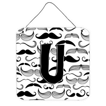 Carolines Treasures Letter U Moustache Initial Wall and Door Hanging Prints CJ2009-UDS66